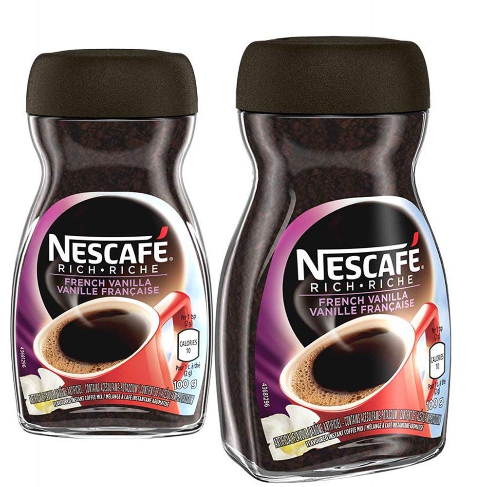 NESCAF   Rich Instant Coffee, 100g Jar | 2- Pack (French Vanilla)