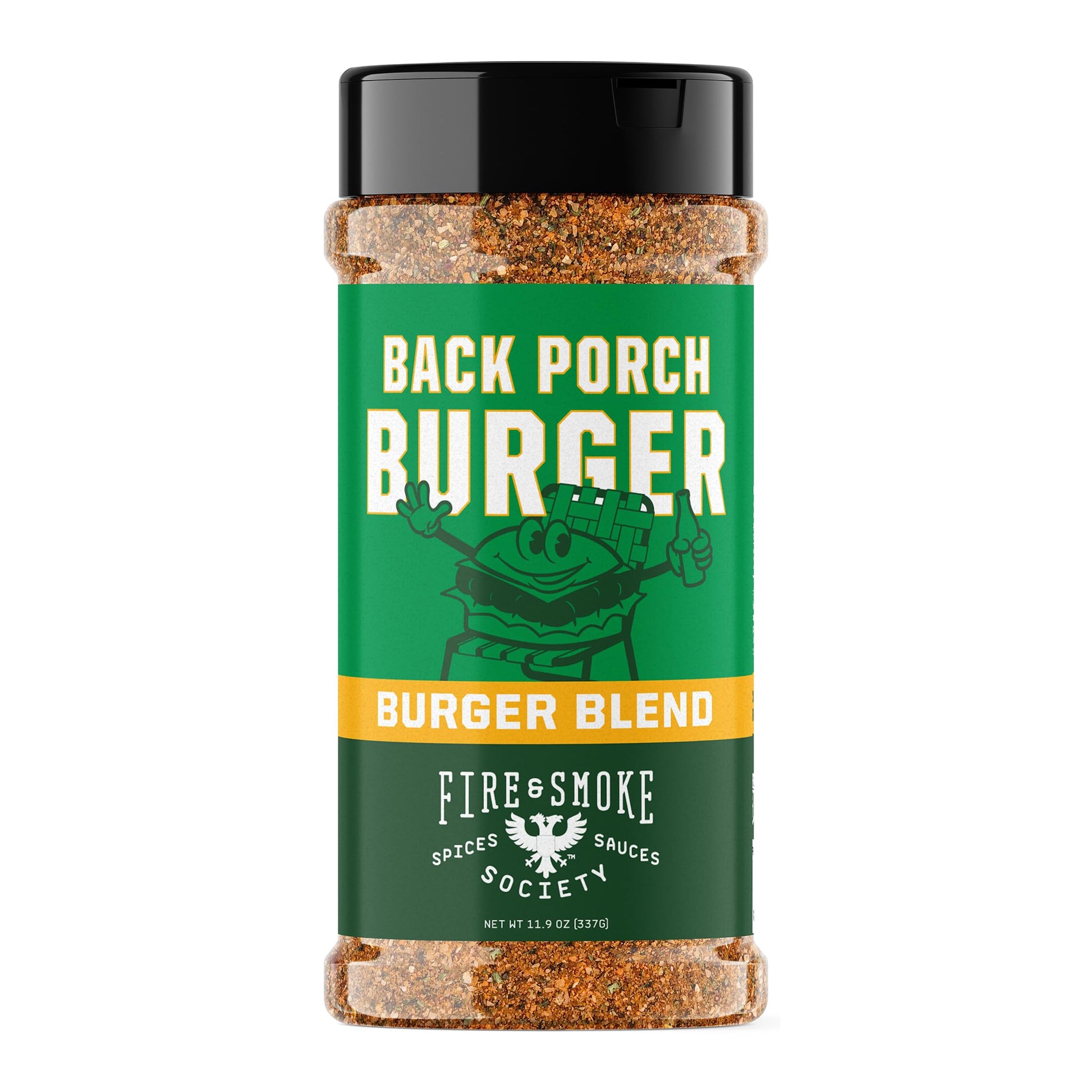 Fire & Smoke Society BBQ Rub - Back Porch Burger Seasoning, 11.9 oz, For Beef, Pork, Chicken, Turkey, Veggies