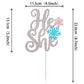 1 Pcs Snowflake He Or She Cake Topper Glitter Gender Reveal Boy Or Girl Cake Pick For Snowflake Gender Reveal Baby Shower Kids B