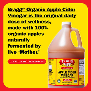 Bragg Organic Apple Cider Vinegar - Raw and Unfiltered - 1 gal (128 fl oz) - Model 74305011283