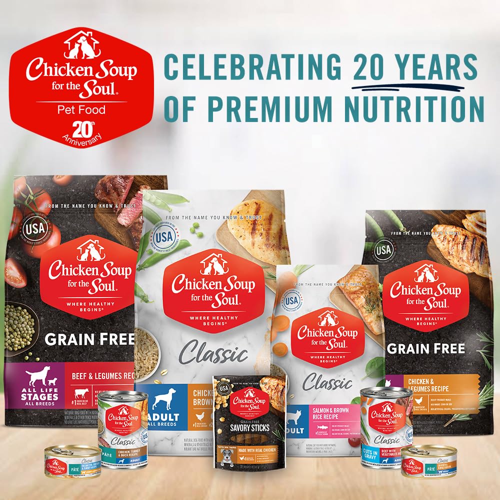 Chicken Soup For The Soul Pet Food - Classic Wet Dog Food, Chicken And Brown Rice Pate Recipesoy Free, Corn Free, Wheat Free | Dry Dog Food Made With Real Ingredients No Artificial Flavors Or Preservatives
