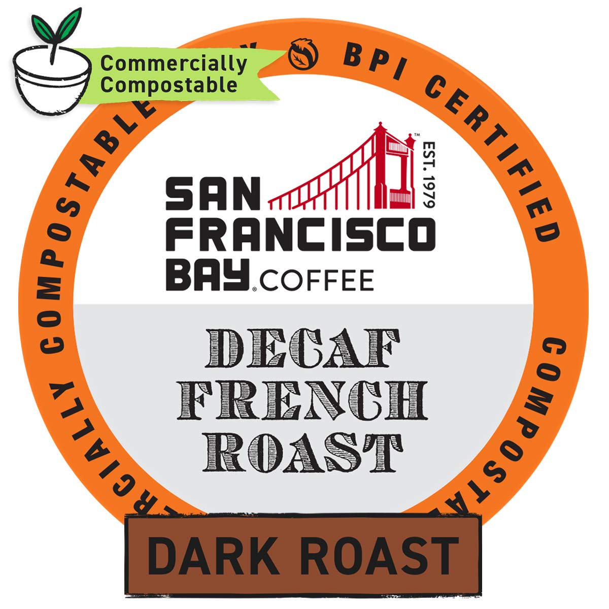 San Francisco Bay Compostable Coffee Pods - Decaf French Roast (80 Ct) K Cup Compatible Including Keurig 2.0, Dark Roast, Swiss