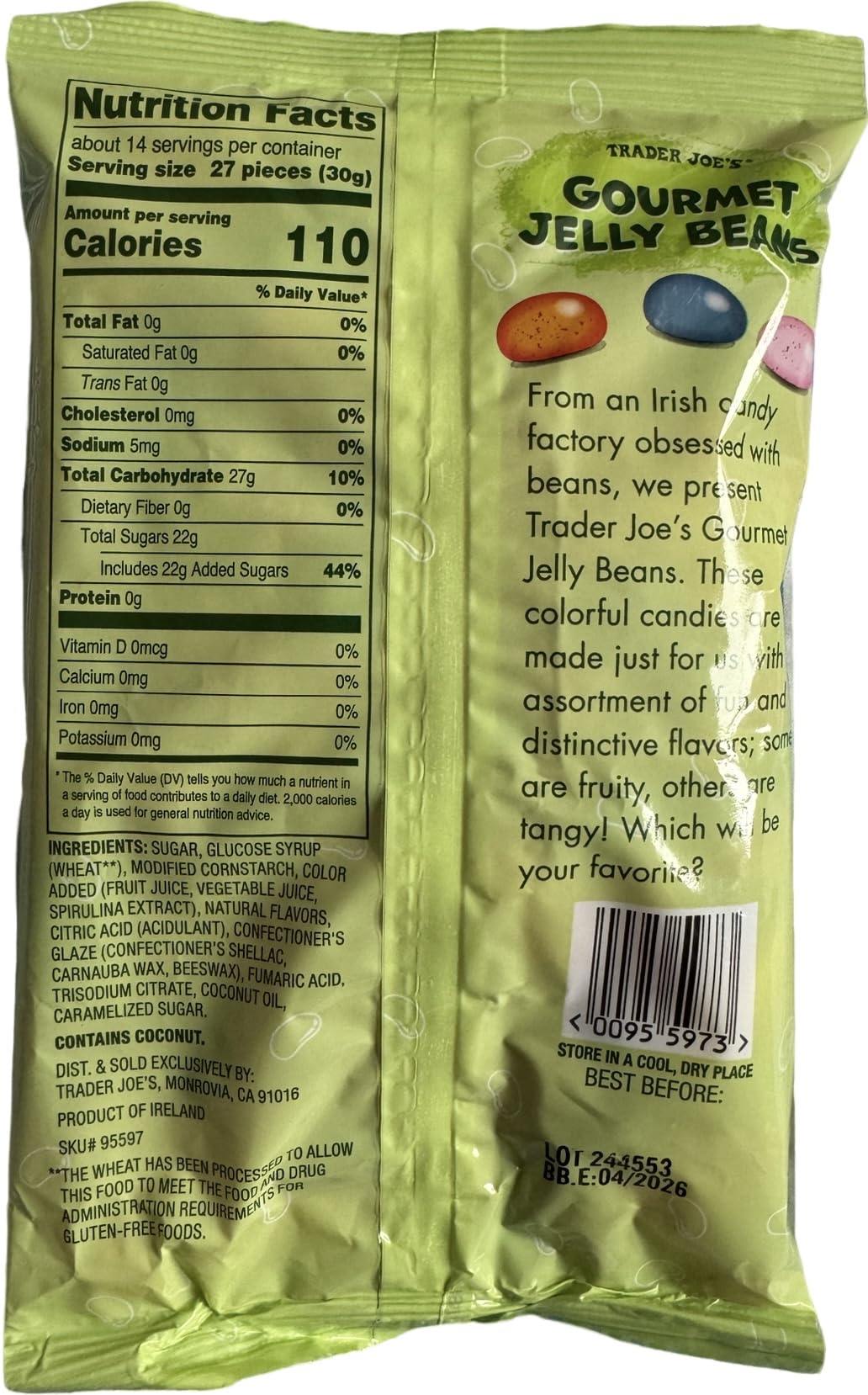 Trader Joe'S Gourmet Jelly Beans, Colorful Sweet Chewy Candy (15 Oz)