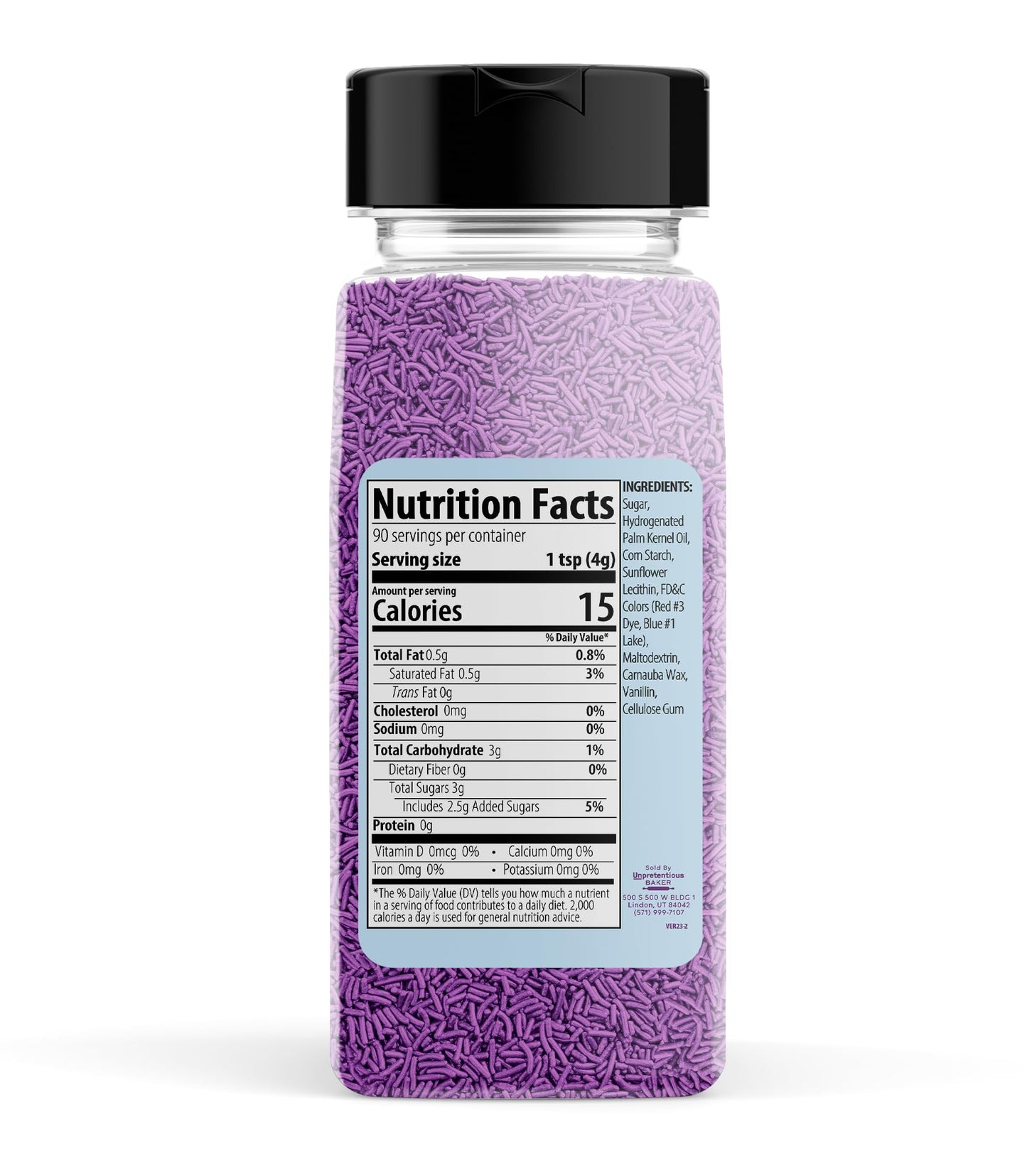 Unpretentious Purple Sprinkles Multi-Use Shaker Bottle 2 Cup for Dessert Decorating