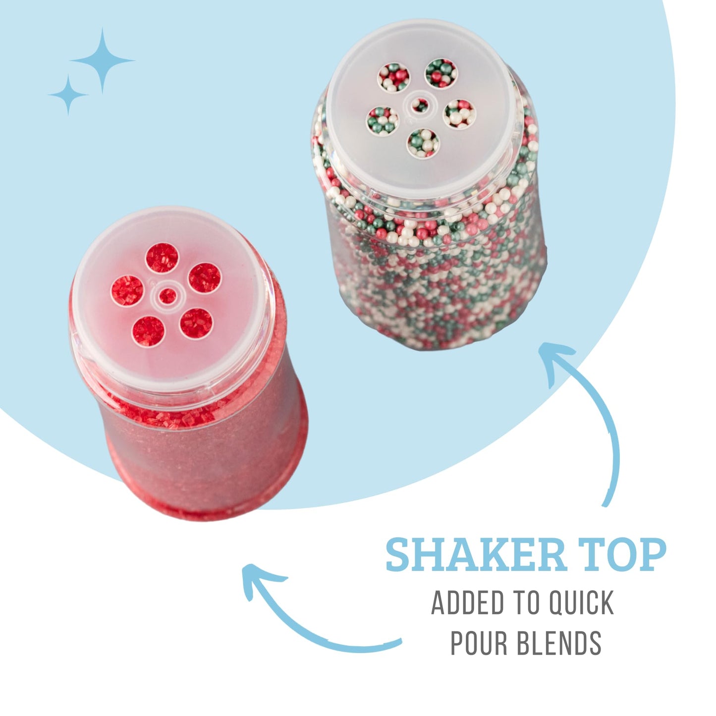 Sweets Indeed Christmas Sprinkles Mix - Edible Jimmies, Nonpareils & Sugar Pearls - 10.90 oz - Holiday Blend - Christmas Color