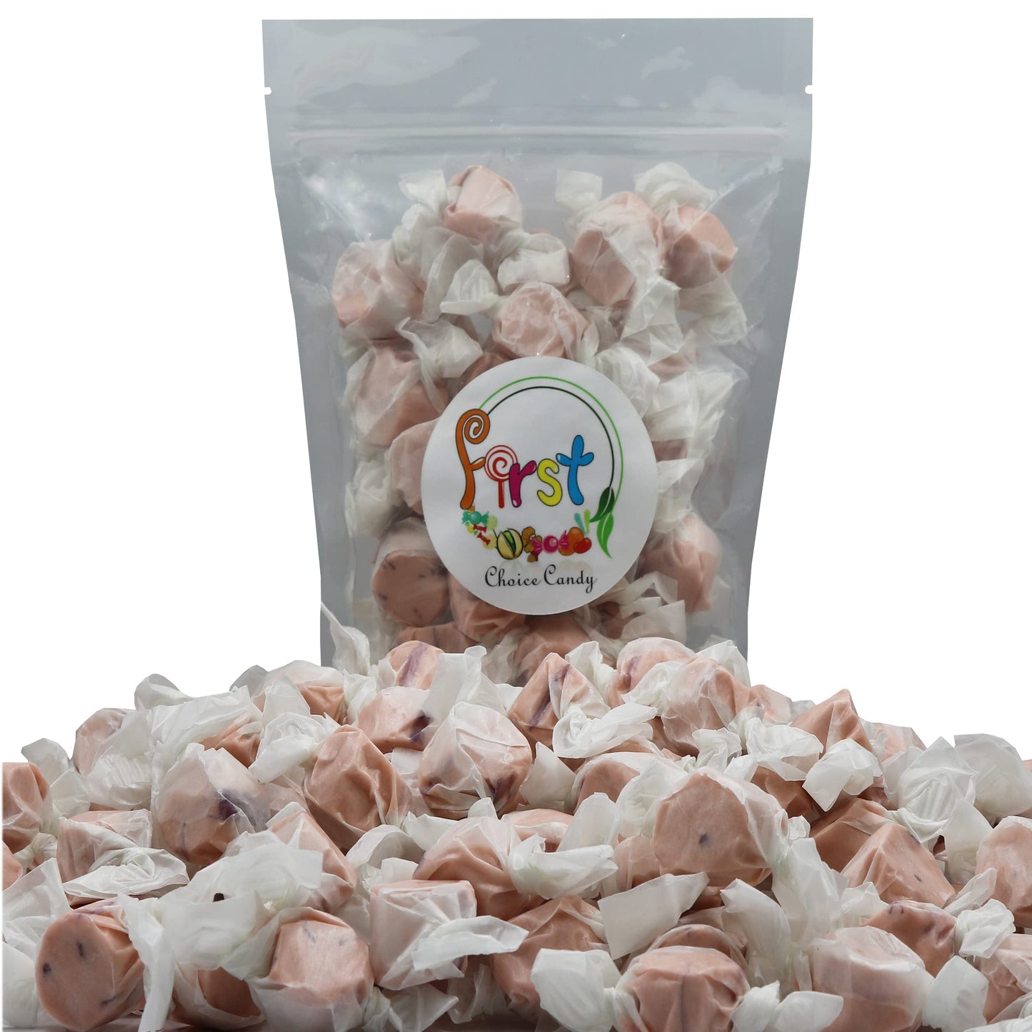 FirstChoiceCandy Gourmet Salt Water Taffy, Root malt-inspired, 2 Pound, Blue/Lime/White/Red/Purple