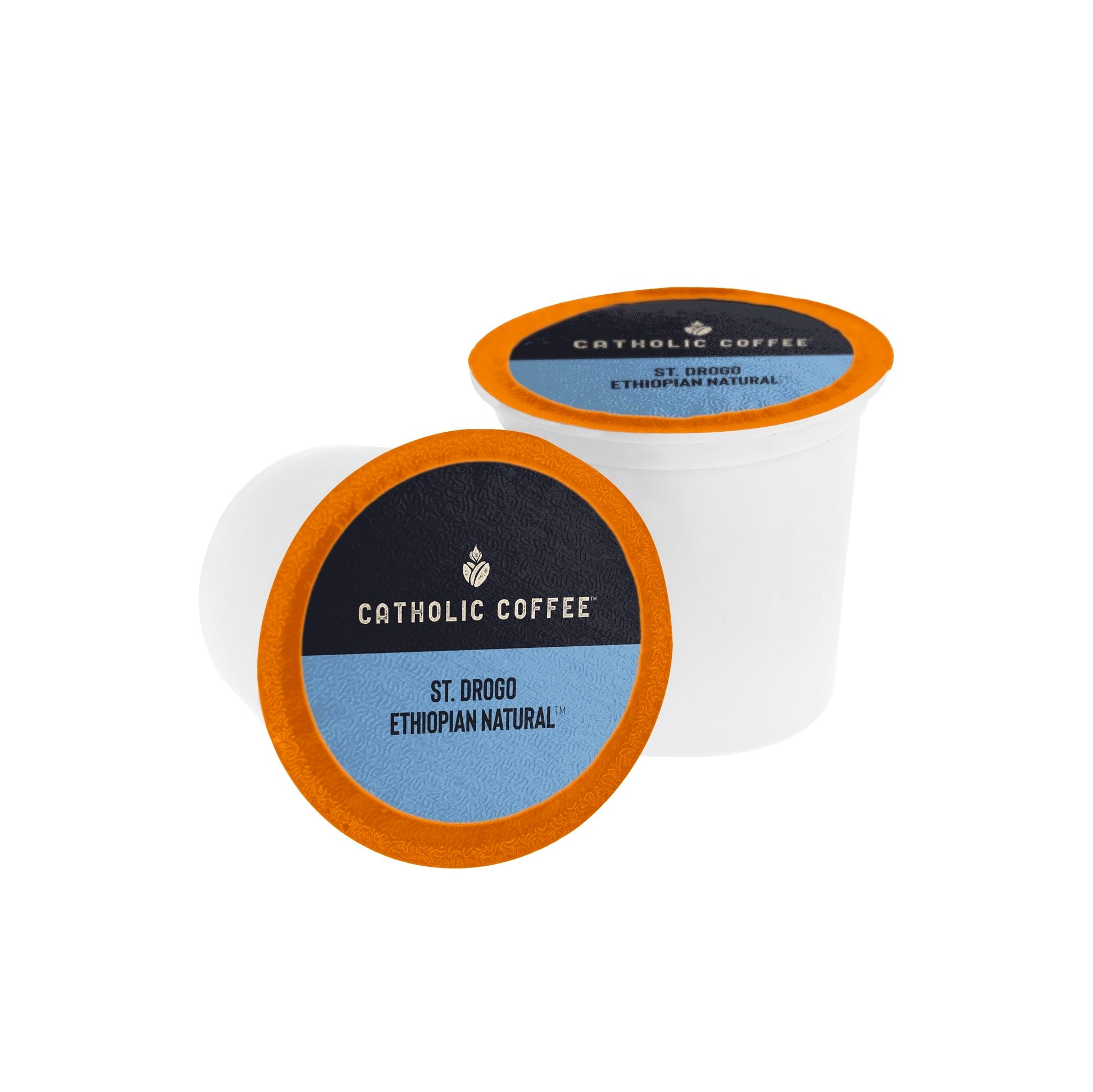 Catholic Coffee Pods - St. Drogo Ethiopian Medium Roast | Dark Chocolate & Berry Notes | 12 Pack, Single Serve Coffee Pods