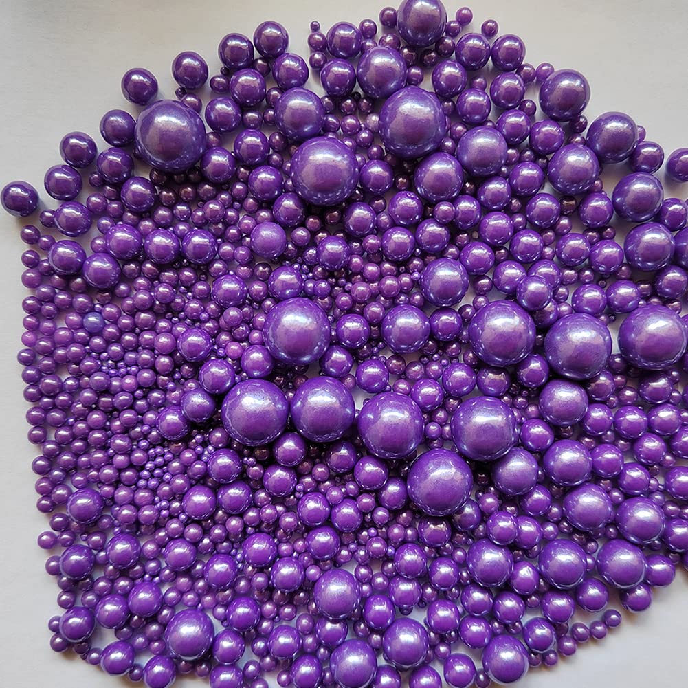 Eastron Edible Purple Pearl Sugar Sprinkles Candy Mixing Size Baking Cake Decorations Cupcake Toppers Cookie Decorating Celebrat