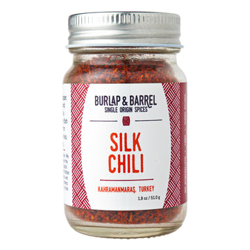 Burlap & Barrel Silk Chili Flakes - Mildly Spicy Aleppo Pepper - 1.8oz Glass Jar