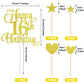 HOGRTi 16th Birthday Cake Decorations Set, Gold Series, Includes Cake Candles and Toppers for Birthday Party