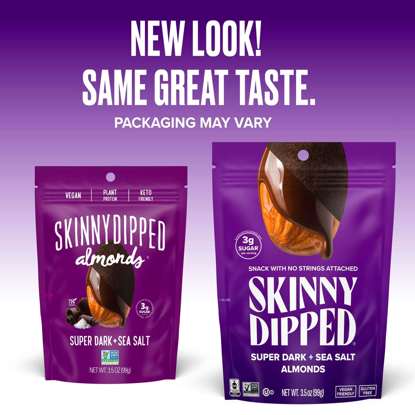 Skinnydipped Superdark + Sea Salt Chocolate Covered Almonds 3.5 Ounce Resealable Bag 1 Count