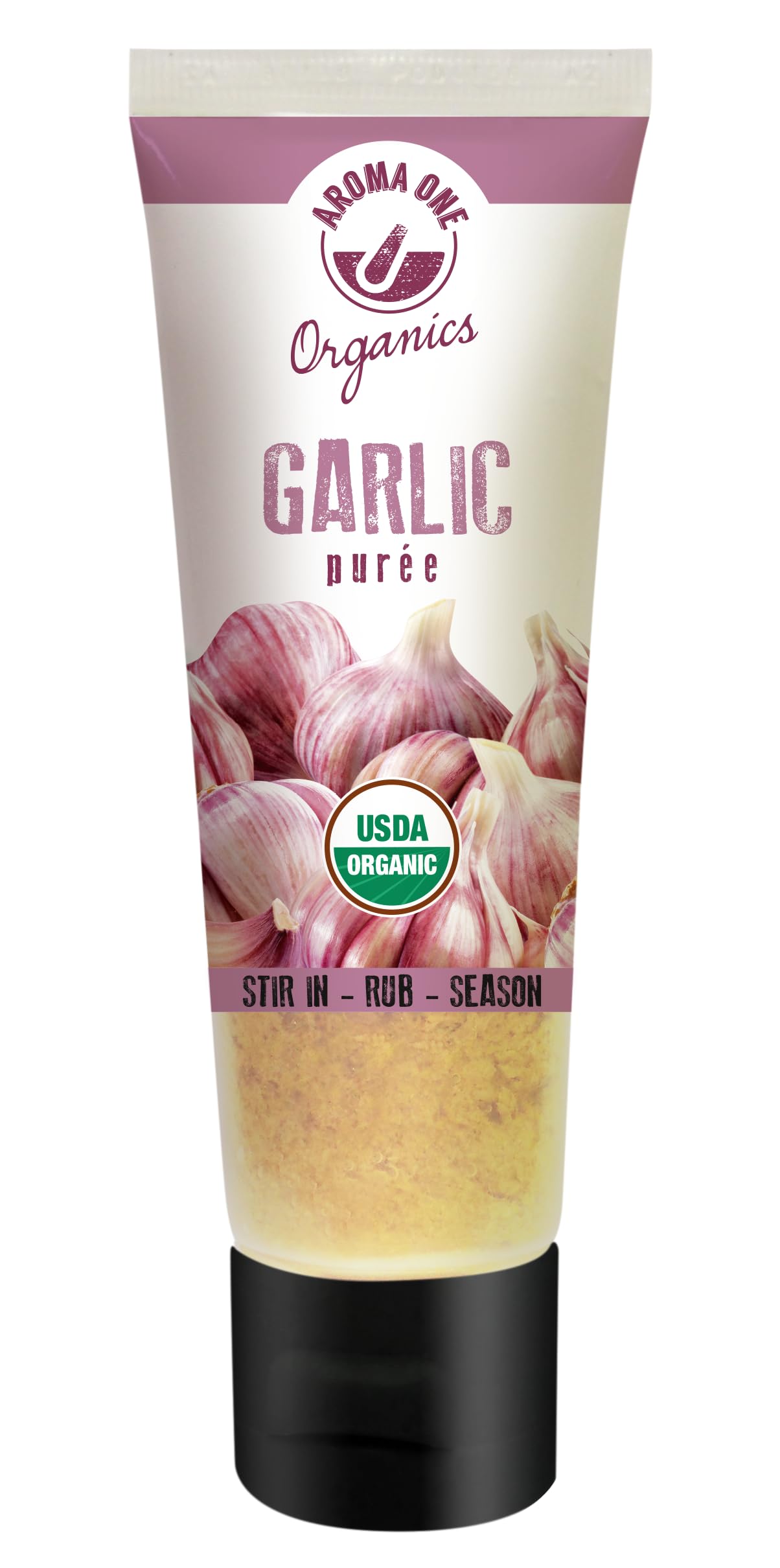 Aroma One Garlic Puree Paste - Organic Herb Concentrate for Cooking, Seasoning & Sauces - Fresh Flavor Enhancer, Non-GMO, Gluten