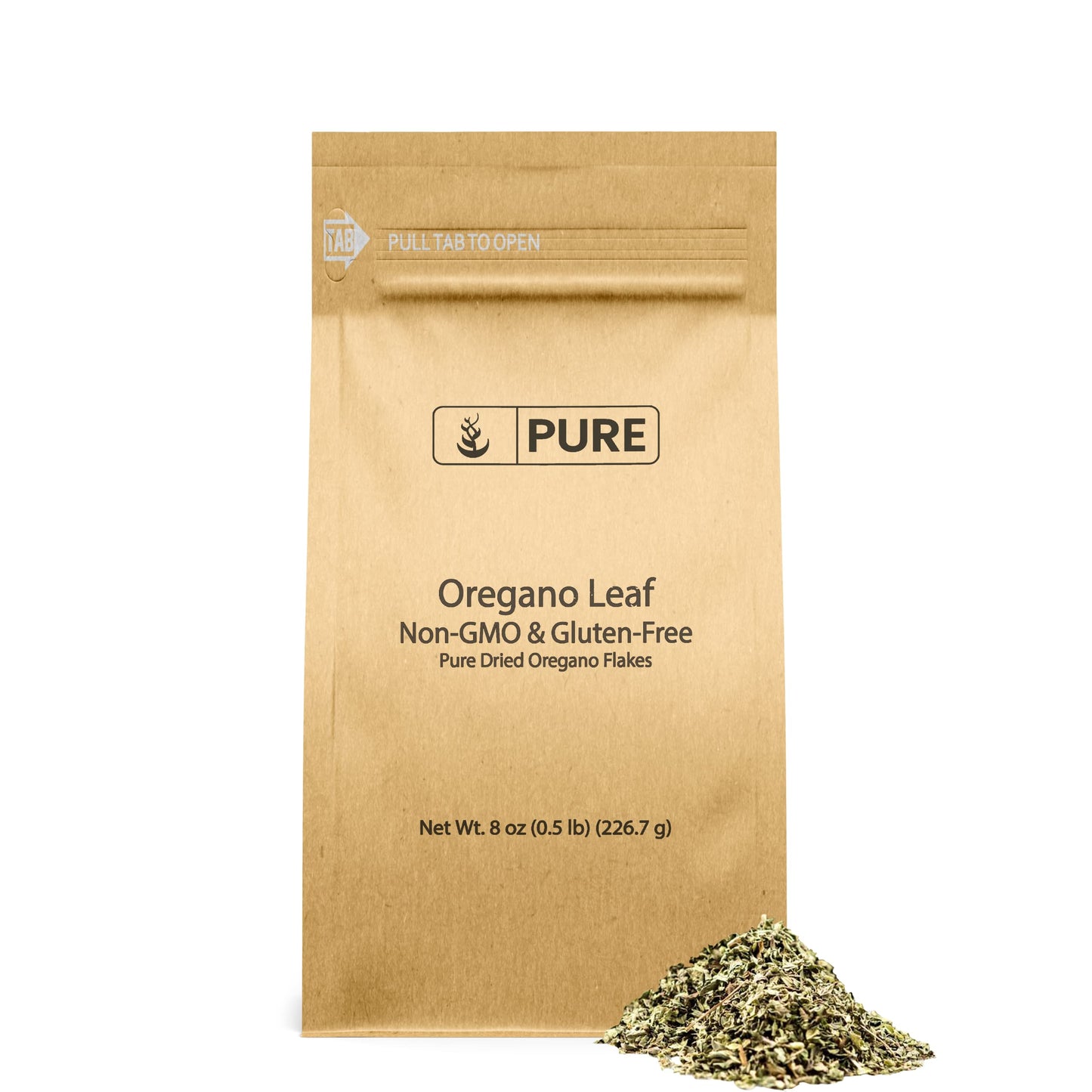 Pure Original Ingredients Dried Oregano Leaf Flakes (8 Oz) Pure & Natural, Gluten-Free, Eco-Friendly Packaging