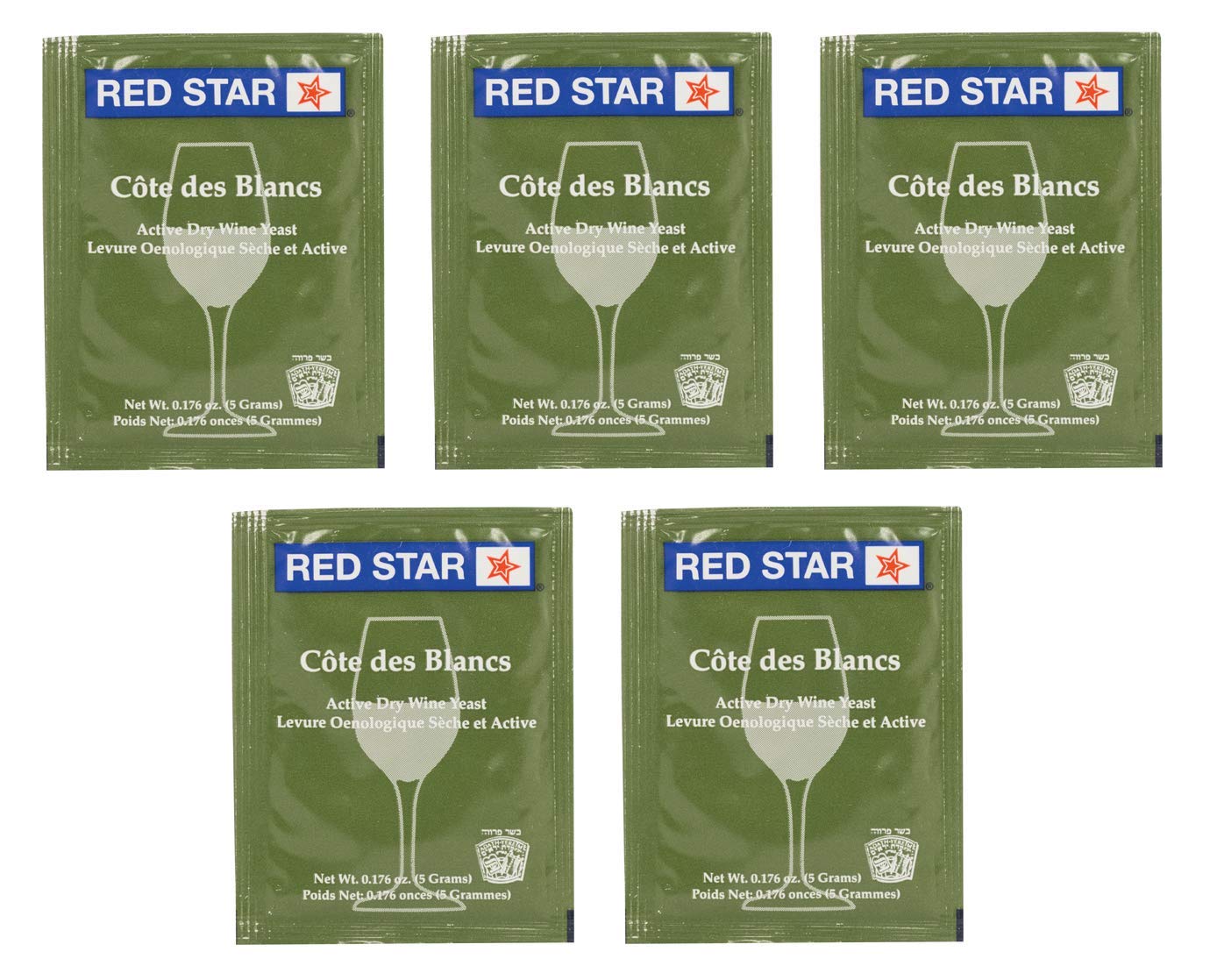 North Mountain Supply - Rs-Cb-5 Red Star Cote Des Blancs Beverage-Inspired Yeast - Pack Of 5 - With Freshness Guarantee
