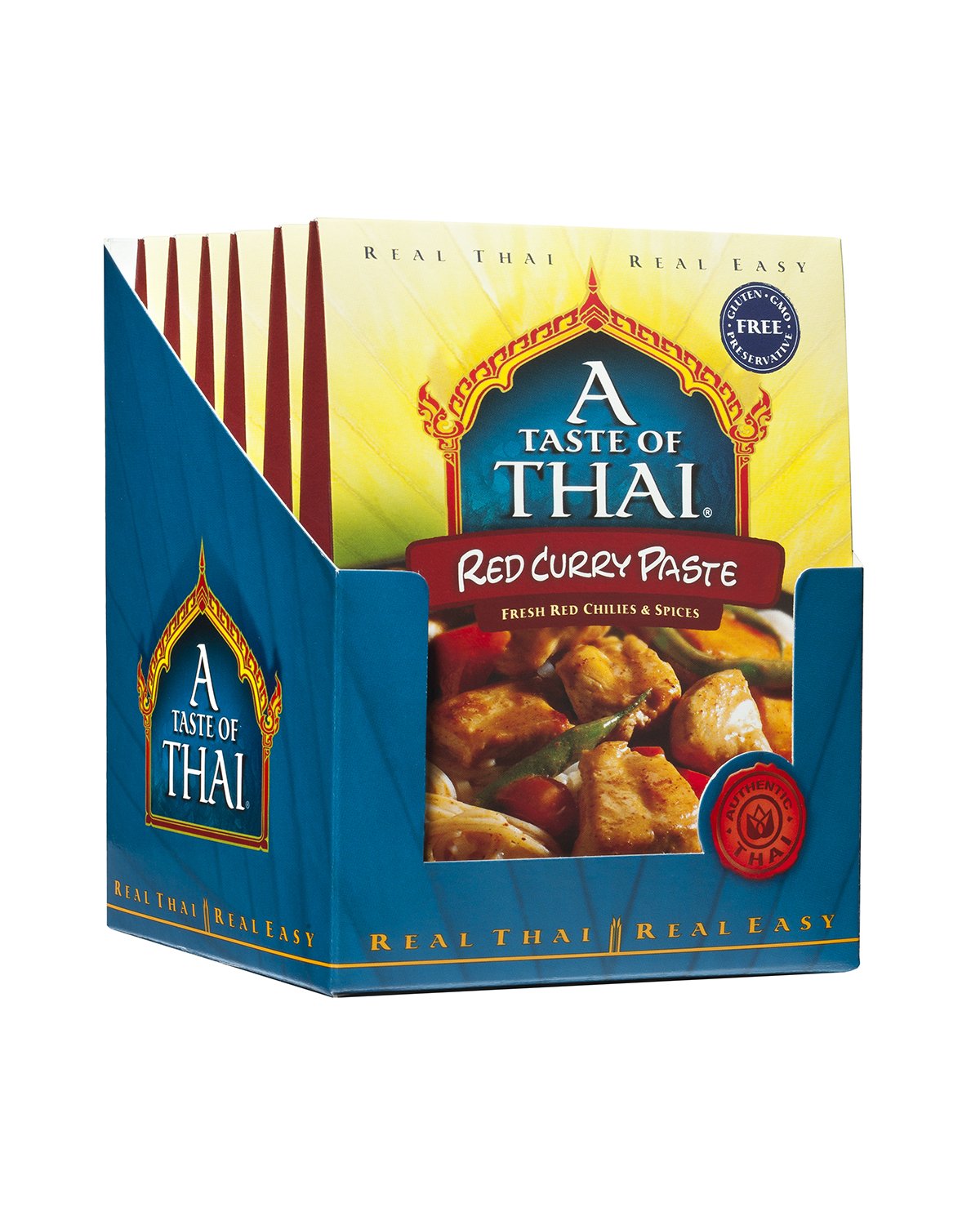 A Taste of Thai Red Curry Paste - 1.75 oz Pack of 6 Ready-to-Use Mix | Flavored with Classic Thai Spices | Use as Rub Marinade D