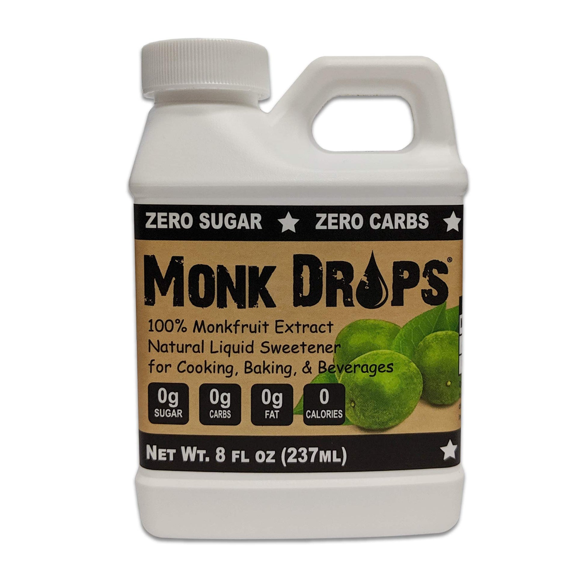 Smart138 Monk Drops Liquid Sweetener, Zero Calories, Zero Sugar, 8 Fl Oz Jug