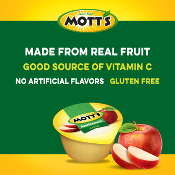 Mott's Applesauce Cups, 4 Oz, 72 Count (12 Packs of 6) - No Artificial Flavors, Good Source of Vitamin C, Nutritious Family Snack