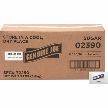 Genuine Joe 02390 Sugar Packets 2.8G 1200/Pk