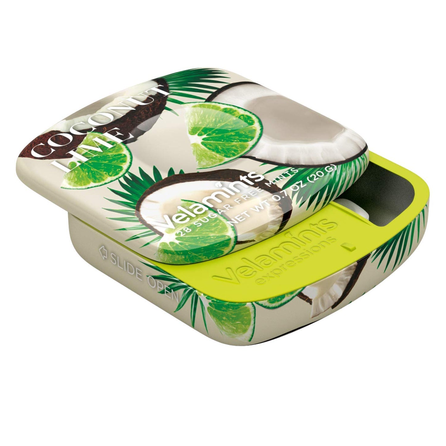 Velamints Sugar Free Mints - Breath Mints Tin Expressions Coconut Lime - Aspartame-Free Sweetened With Stevia, 20 Gram (Pack Of 6 Tins)