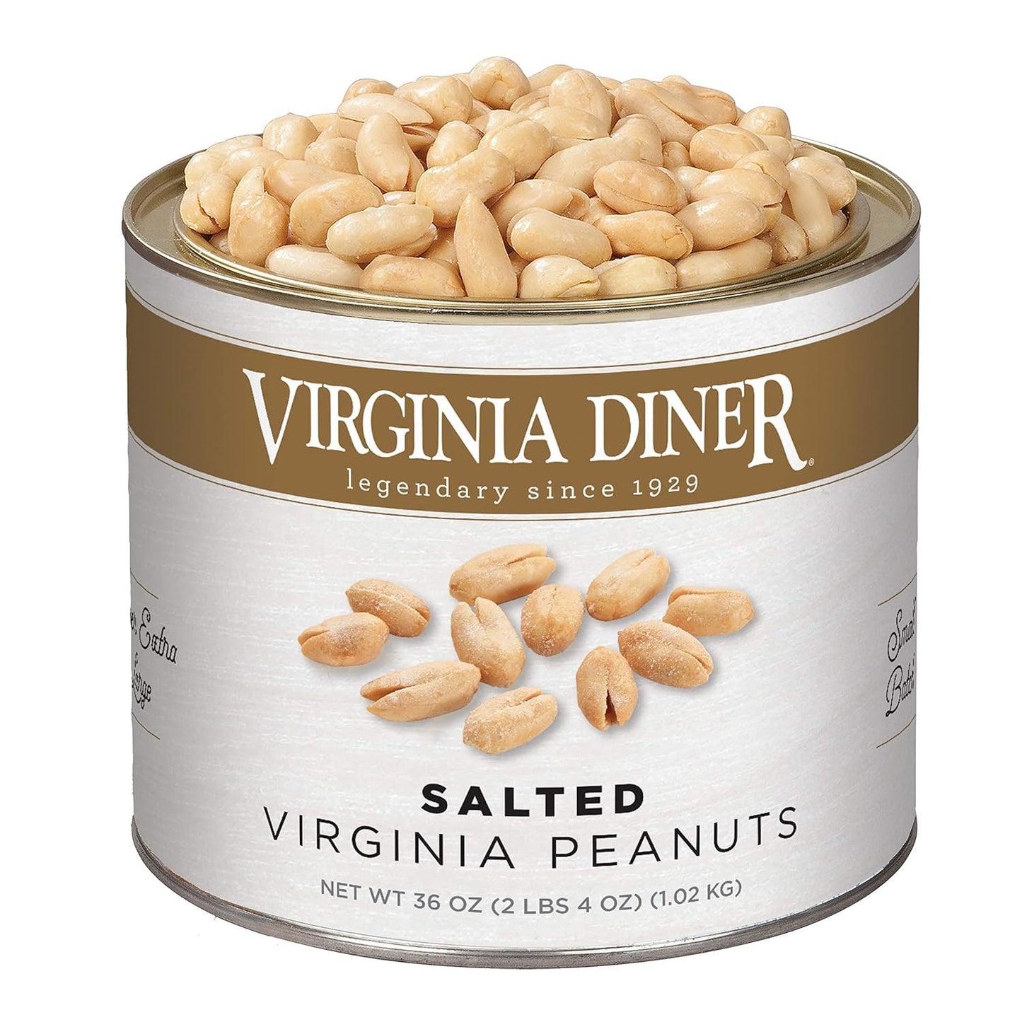LYZAS SWEETS &   Gift Bundle - Virginia Diner Salted Peanuts (36oz) & Savage Raging Inferno Peanuts (9oz) - Resealable Cans