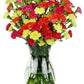 Benchmark Bouquets - 20 Stem Bright Mini Carnations (Glass Vase Included) - Fresh Flowers for Delivery - Gift for Graduation, Bi