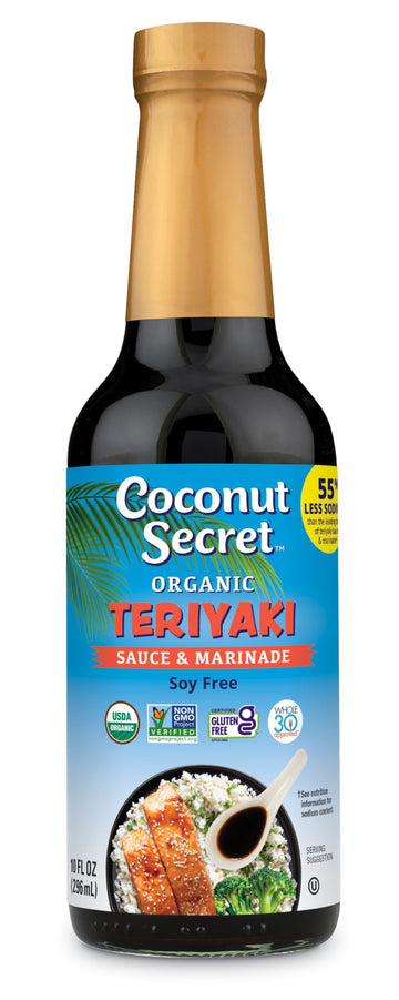 Coconut Secret Coconut Aminos Teriyaki Sauce - 10 fl oz - Low Sodium Soy-Free Teriyaki Alternative, Low Glycemic - Organic, Vega
