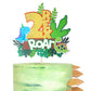 Rsstarxi Dinosaur 2nd Birthday Cake Topper, Blue, W 6 inch * H 8 inch, Paper, Model XM107-Blue 2, Perfect for Dino Theme Party Decorations
