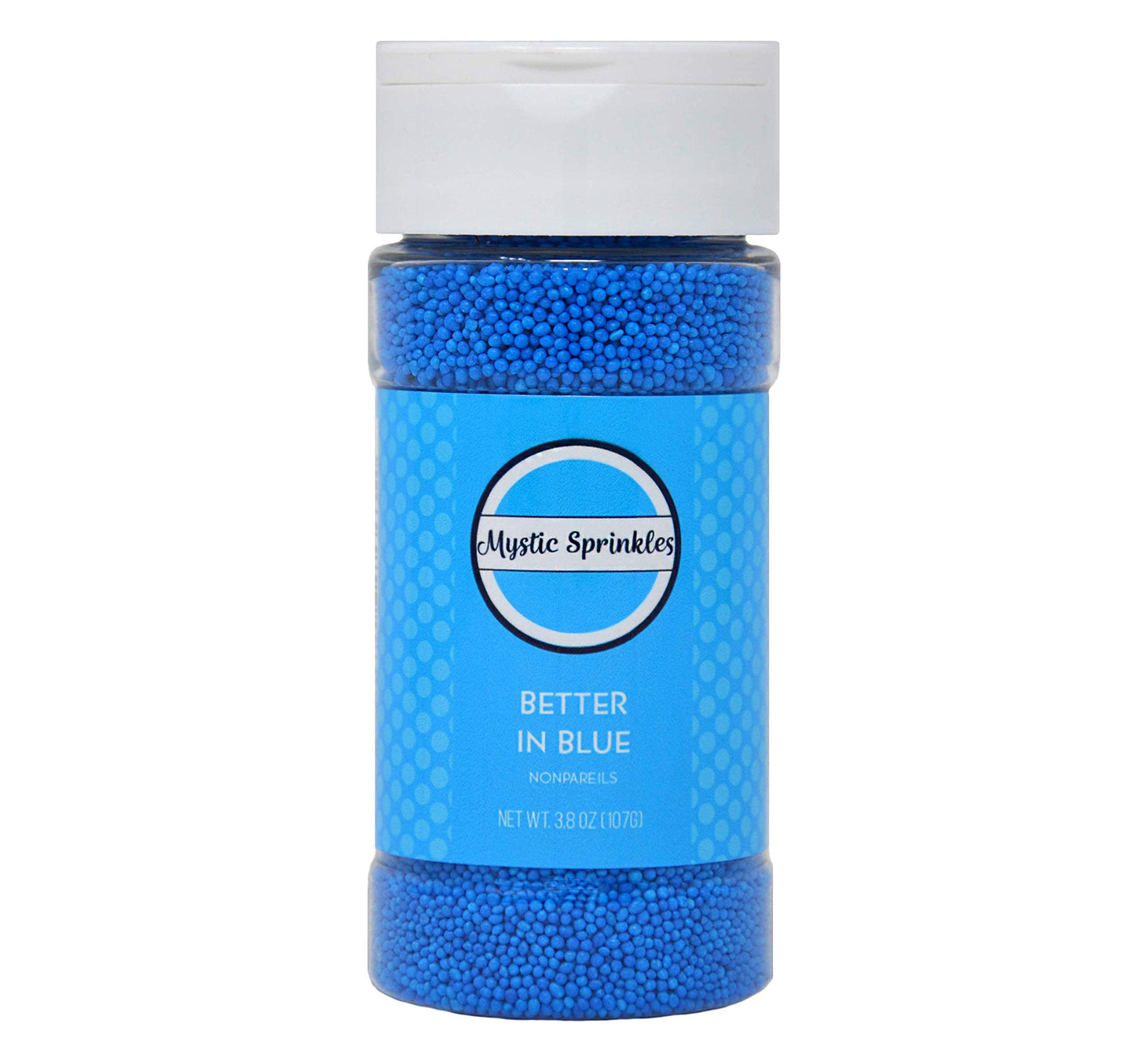Mystic Sprinkles Solid Color Nonpareils 3.8Oz Bottle (Better In Blue)