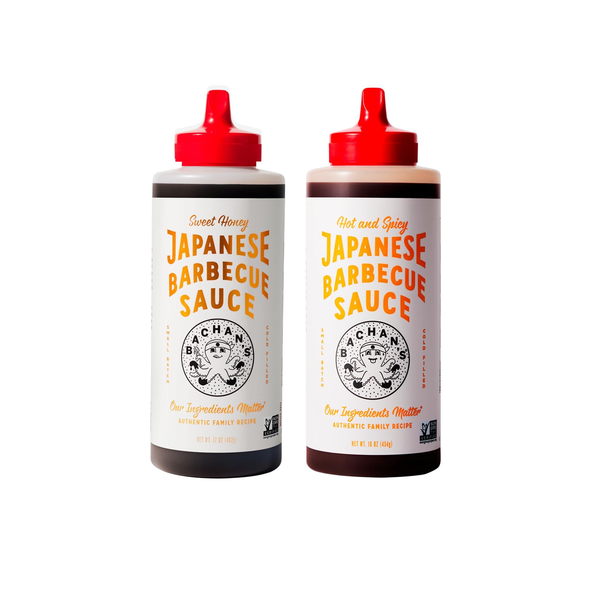 Bachan'S Japanese Barbecue Sauce 2 Pack - 1 Hot & Spicy, 1 Sweet Honey - Bbq Sauce For Wings, Chicken, Beef, Pork, Seafood, Nood