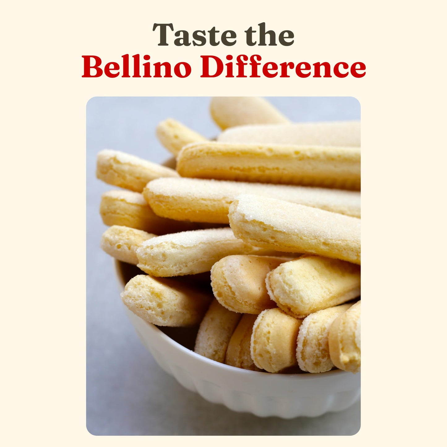 Bellino Savoiardi Lady Fingers Biscuits - Authentic Italian Cookies, Non-GMO, 7 Ounce, Light Brown - Perfect for Tiramisu & Desserts