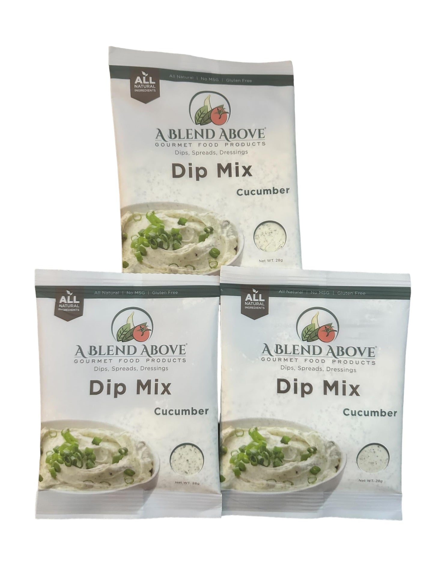A Blend Above Cucumber Dip Mix, 1 oz, (3 Pack), Gluten-Free, No MSG, All Natural, No Preservatives, Vegetable Dip, Keto Friendly