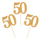Donoter 50pcs Cupcake Toppers Gold Glitter Number 50 Cake Picks for Birthday Anniversary Party