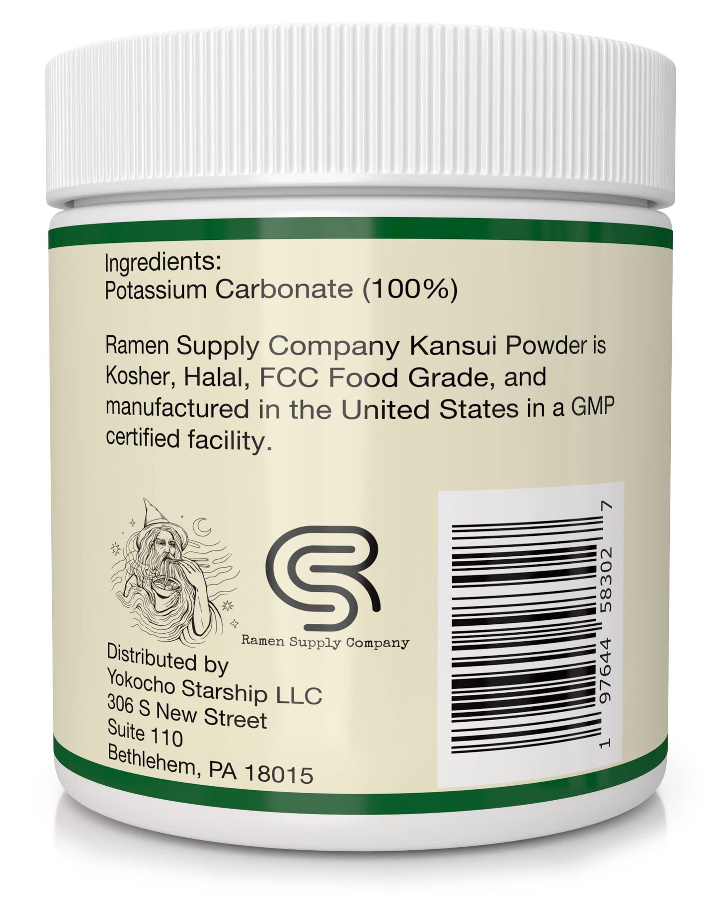 Food Grade Potassium Carbonate - 6 Oz - Kansui Powder For Making Fresh Ramen Noodles - Type 4