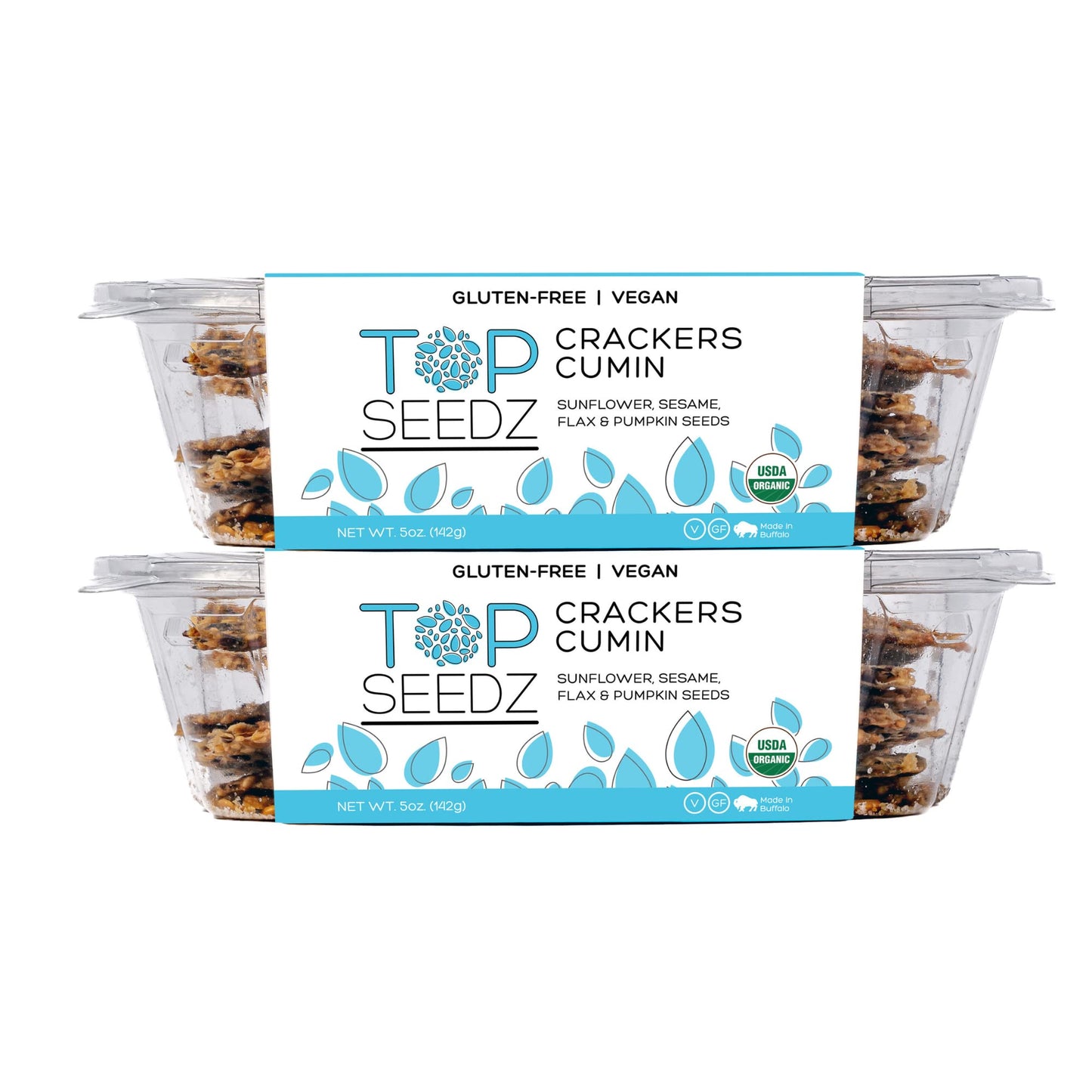 Top Seedz Organic Gluten Free Cumin Seed Crackers, Vegan, 2-Pack, 5 Ounces
