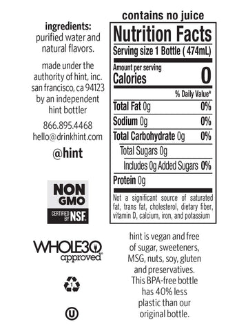 Hint Water Watermelon Single Bottle, One 16 Ounce Bottle, Pure Water Infused with Watermelon, Zero Sugar, Zero Calories, Zero Sw