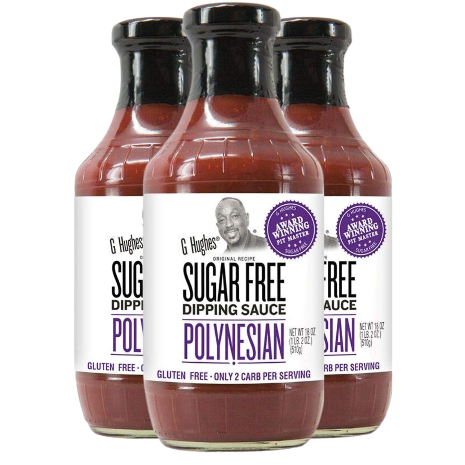 G Hughes Sugar Free, Polynesian Sauce - Sugar Free Dipping Sauce, G Hughes Sugar Free Sauces, Gluten-Free Bbq Sauce, Low Carb Sauce, Vegetarian Sauces, G Hughes Bbq Sauces- 18 Oz (3-Pack)