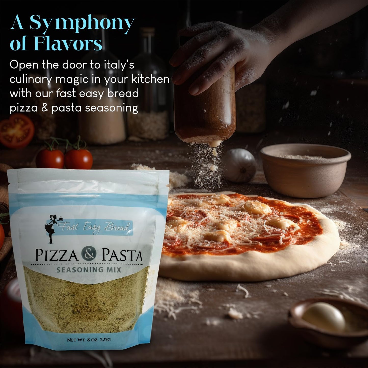 Fast Easy Bread Authentic Italian Pizza & Pasta Seasoning Blend | Elevate Your Recipes With The Perfect Mix Of Herbs And Spices