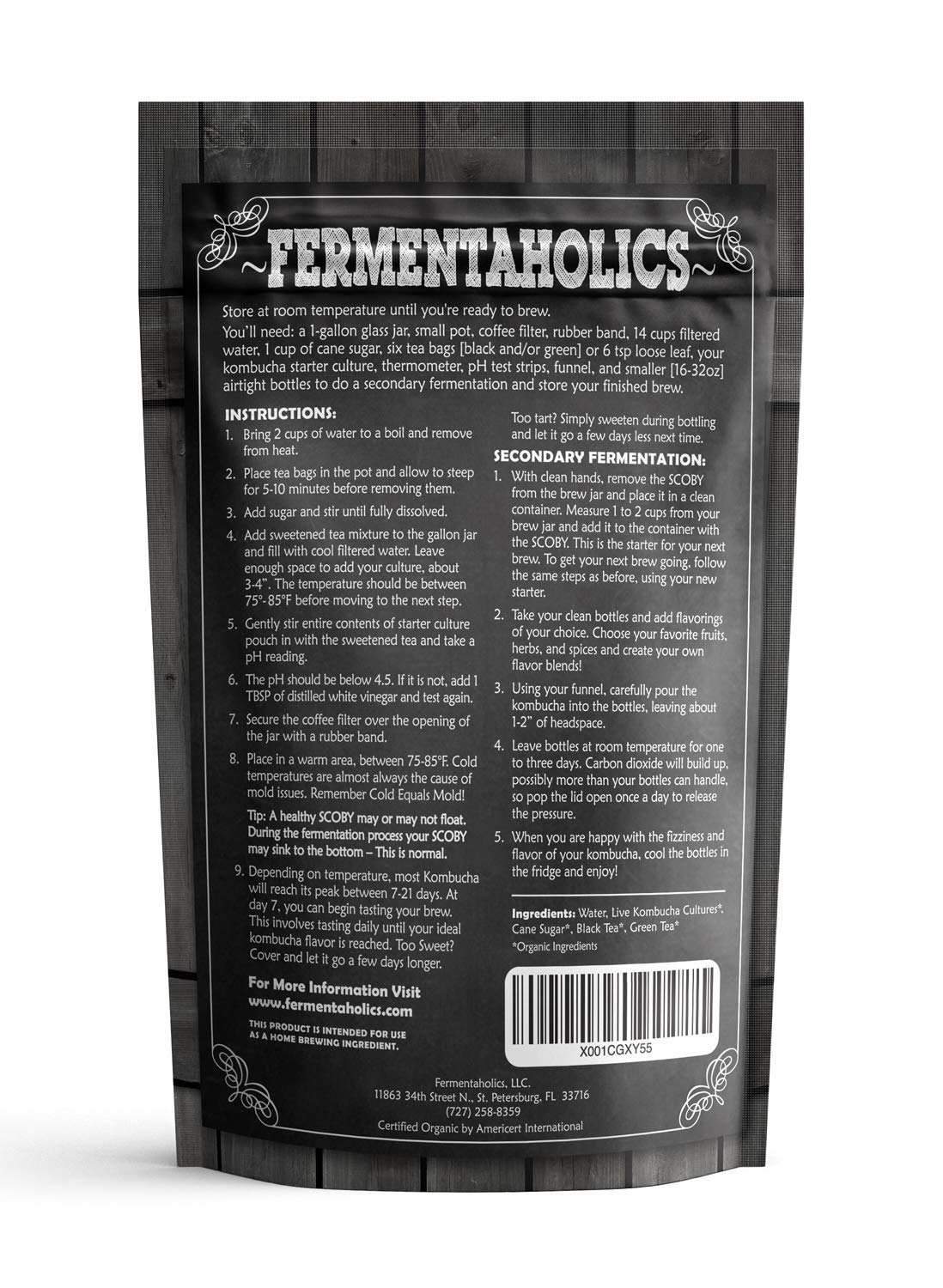 Fermentaholics Kombucha Scoby & Starter Tea | Live, Fresh, Organic Starter Culture | Diy Kombucha | 12Oz Fresh Starter Tea