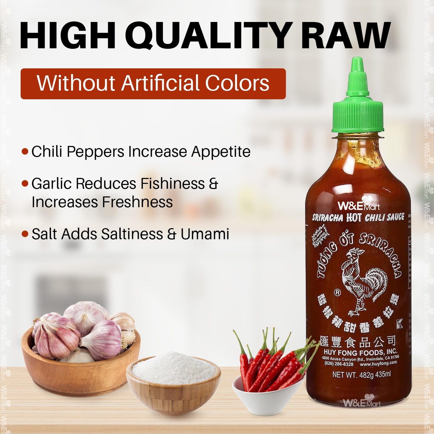 Huy Fong Hot Chili Sriracha Sauce 17 Oz, Pack Of 1, 435Ml