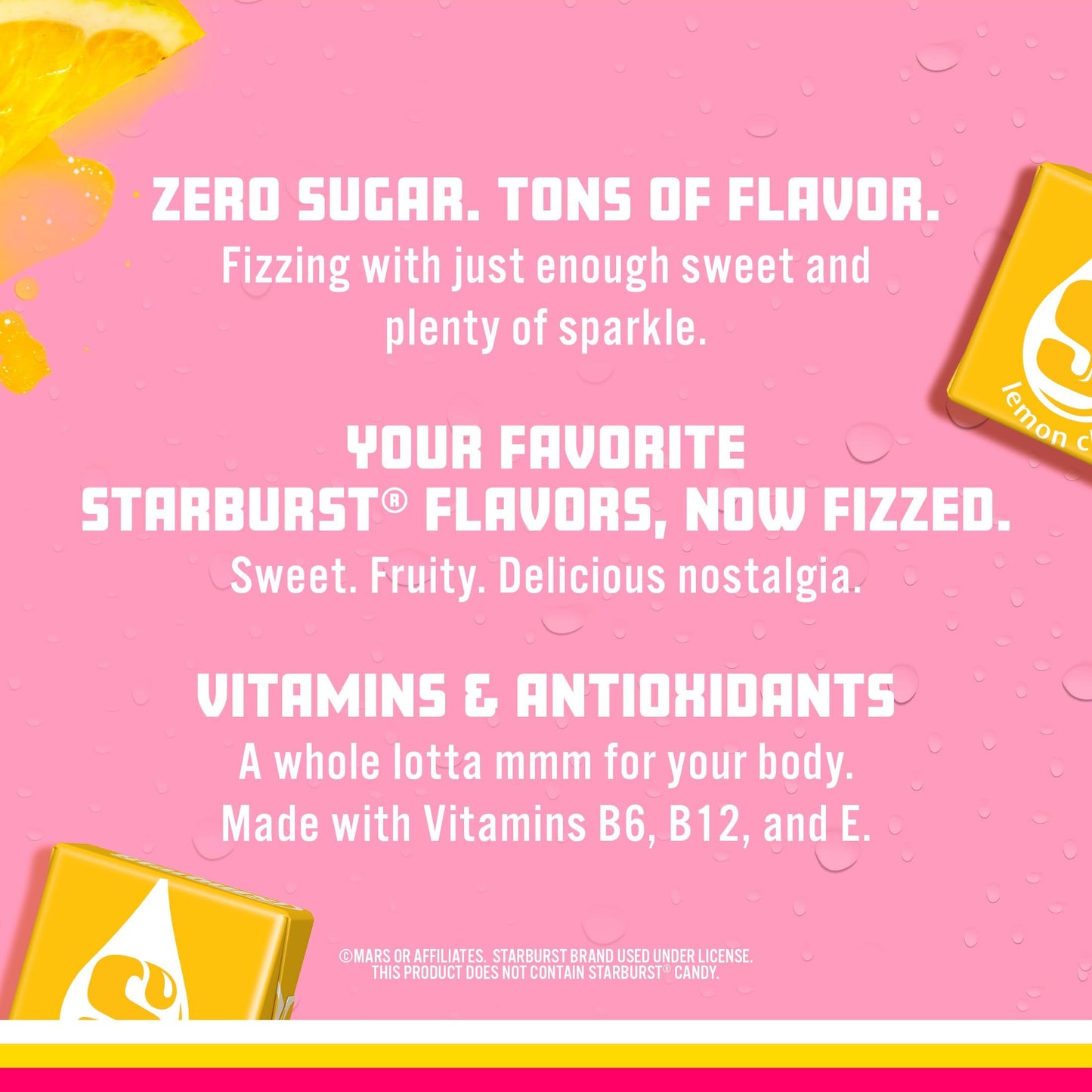 Sparkling Ice Starburst Lemon, Zero Sugar Flavored Sparkling Water, With Vitamins And Antioxidants, Low Calorie Beverage, 17 Fl Oz Bottles (Pack Of 12)