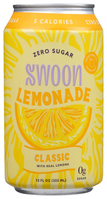 Swoon Classic Lemonade, Zero Sugar, Low Calories, Vegan Friendly, Kosher, Gluten Free & Non-GMO, 12 Fluid Ounce (Pack of 12)