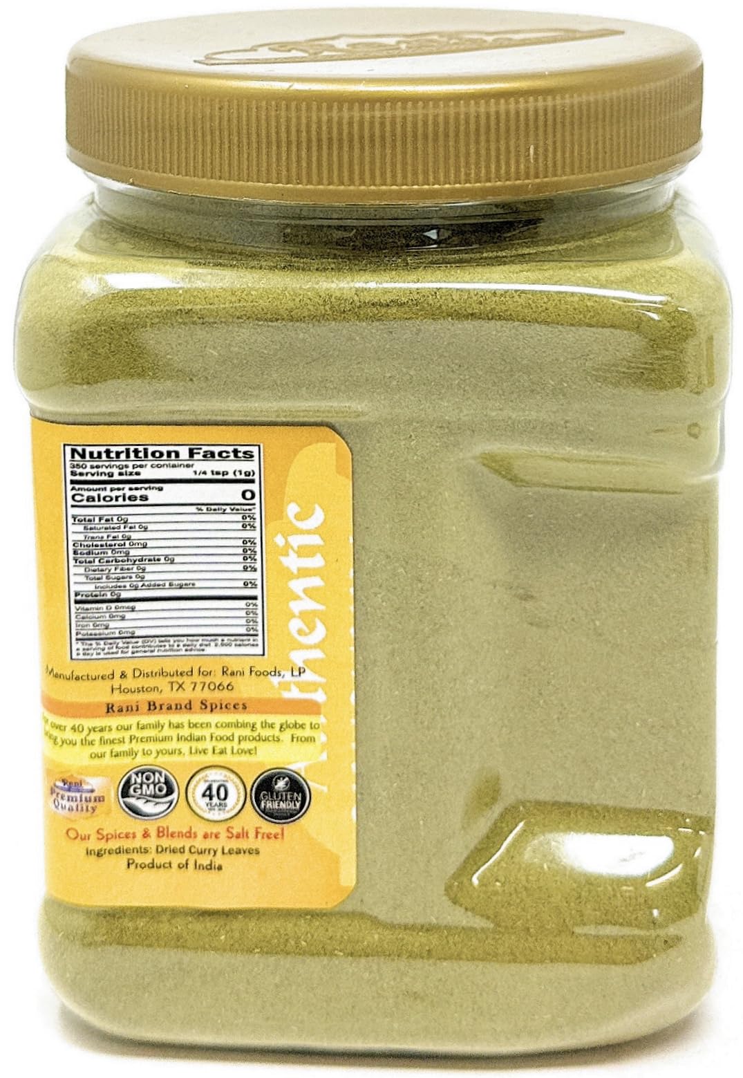 Rani Curry Leaves Powder (Kari Neem Patha) Indian Spice 12.3oz (350g) PET Jar ~ All Natural | Vegan | Gluten Friendly | NON-GMO