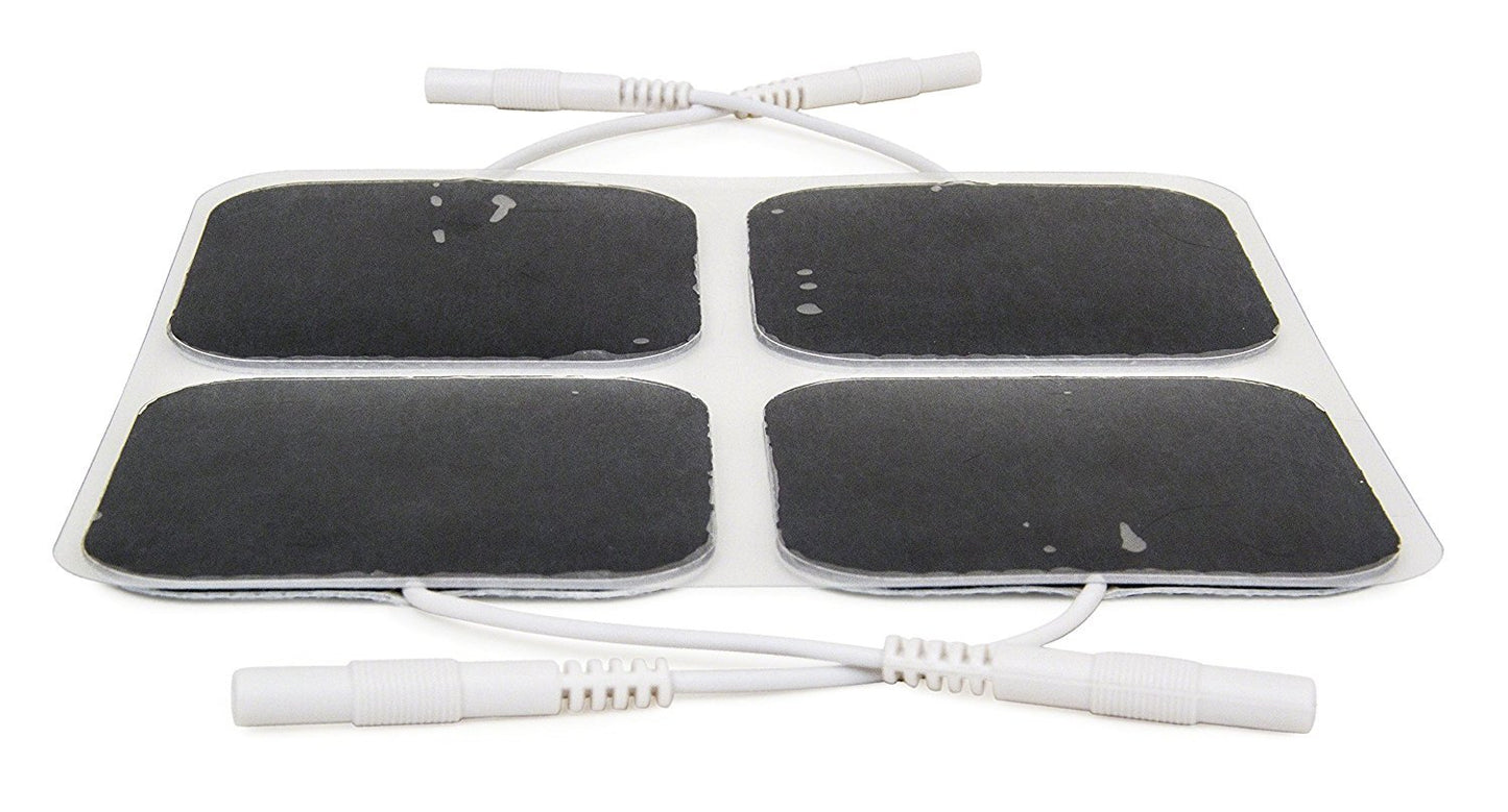 Reserv 2'' X 2'' Premium Re-Usable Self Adhesive Electrode Pads For Tens/Ems Unit, Fabric Backed Pads With Premium Gel (White Cl