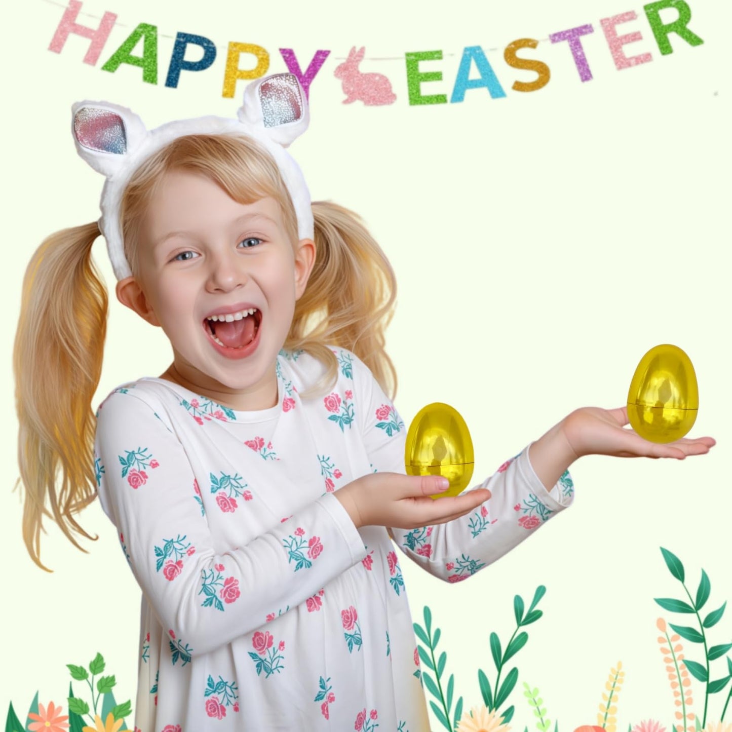 Gcqjoq Plastic Easter Eggs For Holiday Decorations And Celebrations, 30 Pcs (Gold)