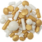 DecoPac Gold Celebration Wishes Fusion Mix Sprinkles  26oz  Shaped Candy Sprinkles in Handheld Container  Edible Decorations For Celebration Cakes  Cupcakes  Cookies and Donuts