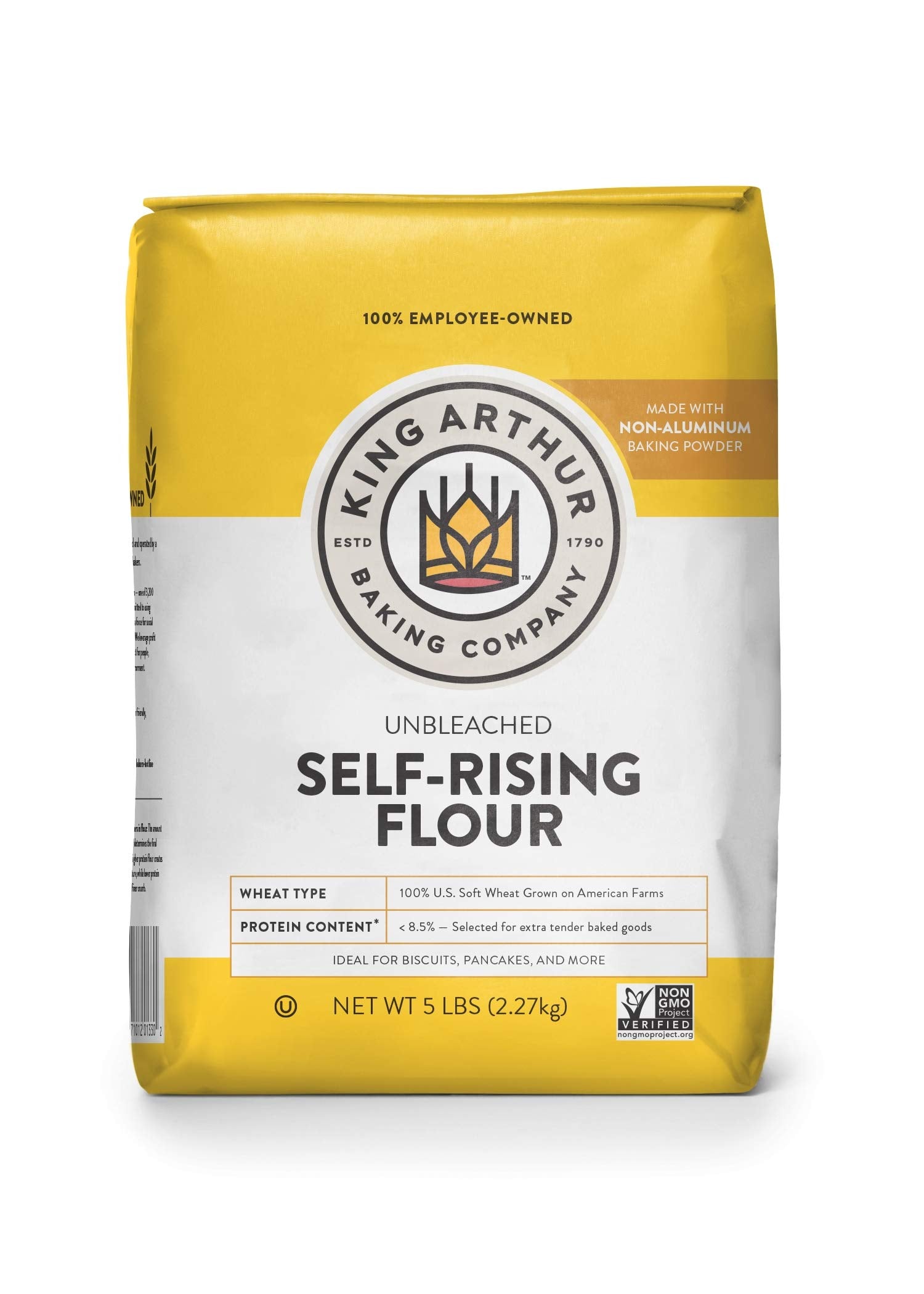 King Arthur Unbleached Self-Rising Flour, Non-GMO, 80 Ounce (Pack of 8)