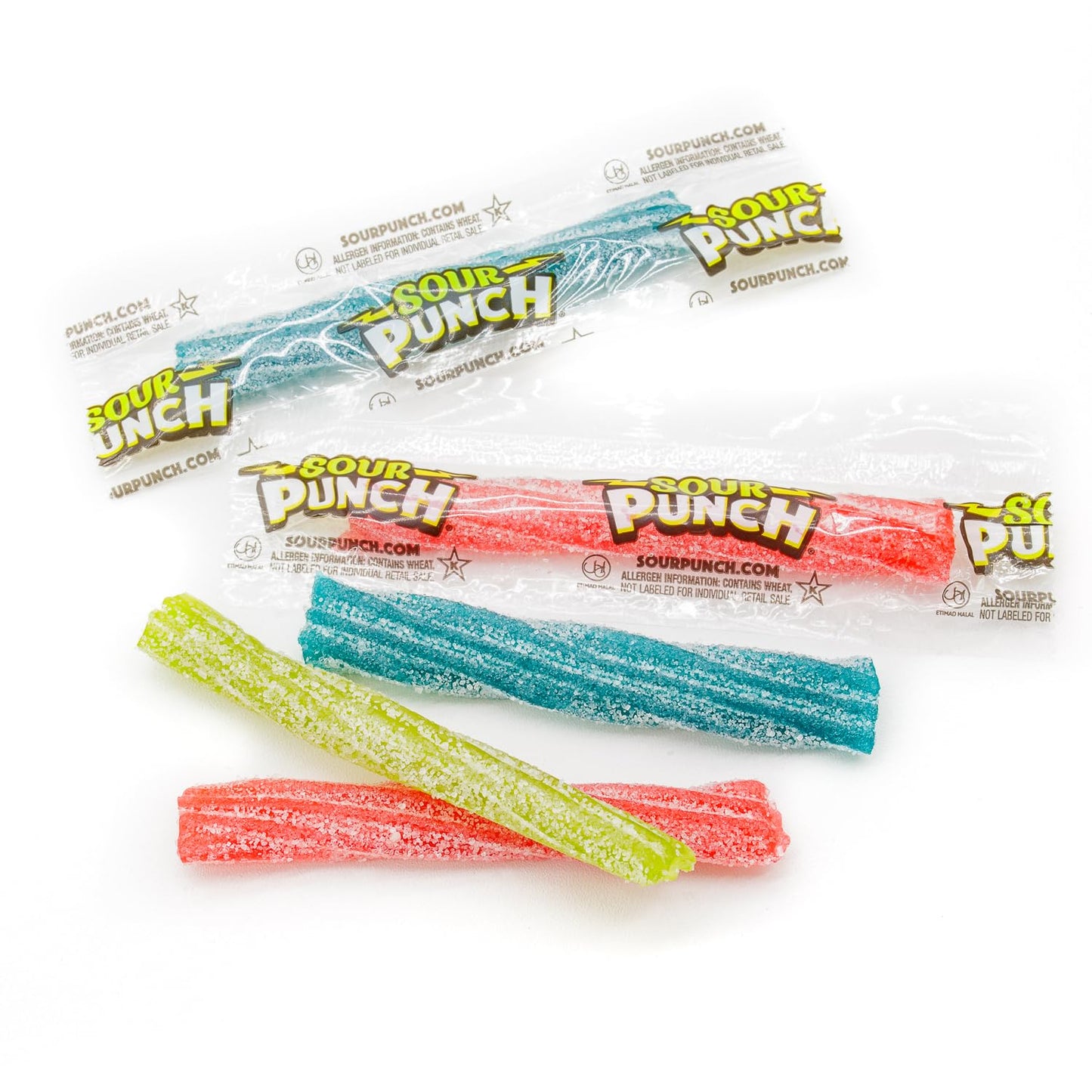 SOUR PUNCH TWISTS STRAWS 2 lb - Candy in Bulk Bag, Assorted, Fruit Flavored, Chewy Candies, Individually Wrapped, Kosher & Halal