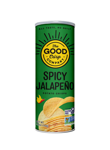 The Good Crisp Company, Spicy Jalapeno, Gluten Free Potato Chips (5.6 Ounce Canisters, Pack Of 8), Non-Gmo, Allergen Friendly, Potato Chip Snack Pack, Gluten Free Snacks