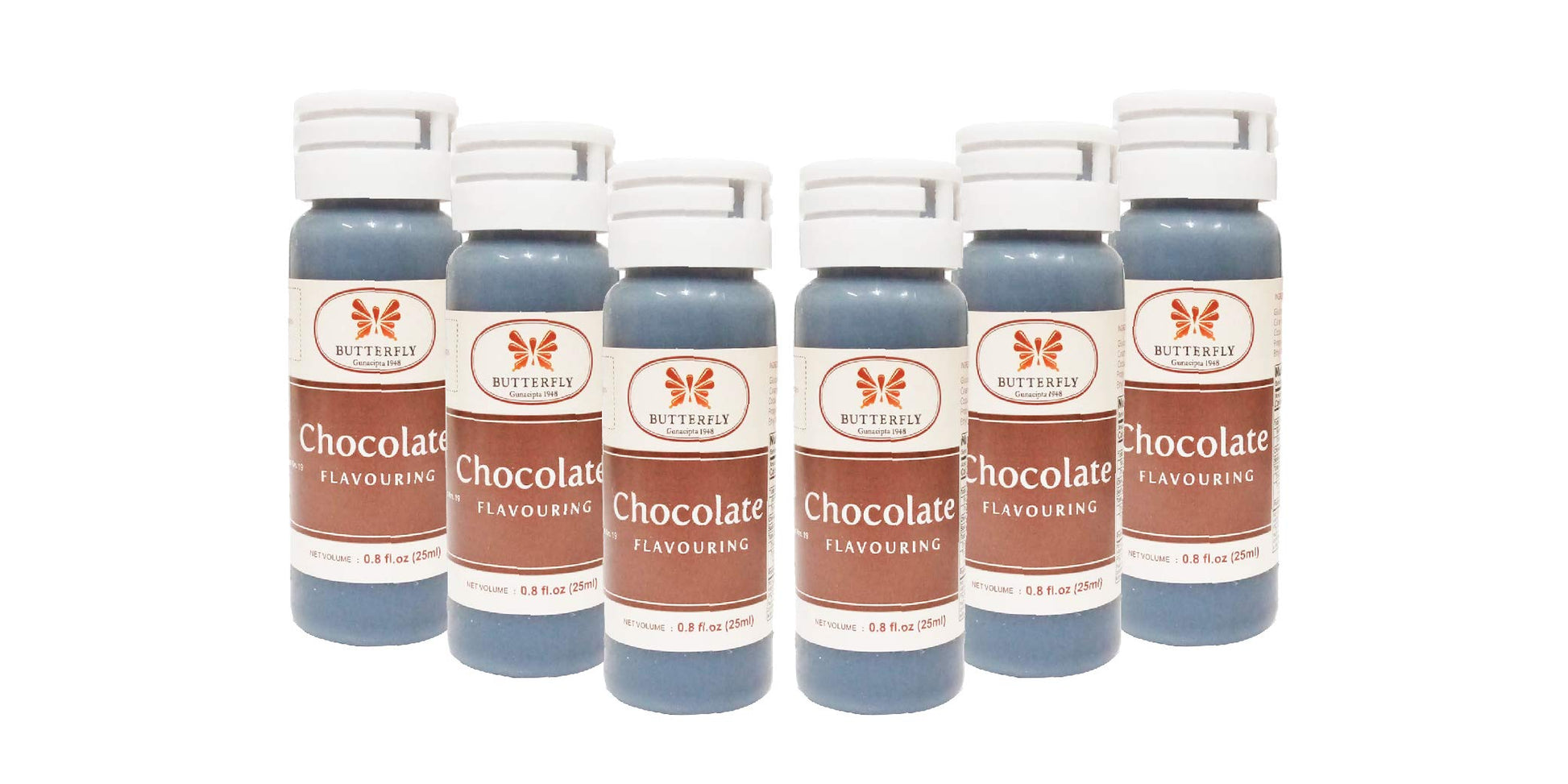 Butterfly Flavoring Extract Paste  25 Ml (Chocolate  Pack Of 6) - Extract For Baking  Stevia Liquid Drops  Sugar-Free Chocolate Flavoring Syrup