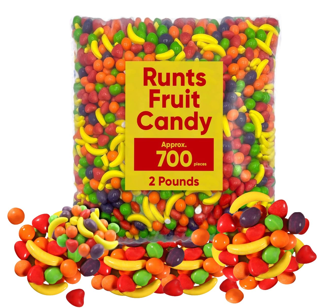 Fruit Candies | Hard Candies - Bulk Candy - 2 Pound - Fruit Shaped Hard Candy - Retro Candy - Unwrapped Candy for Machine Refill